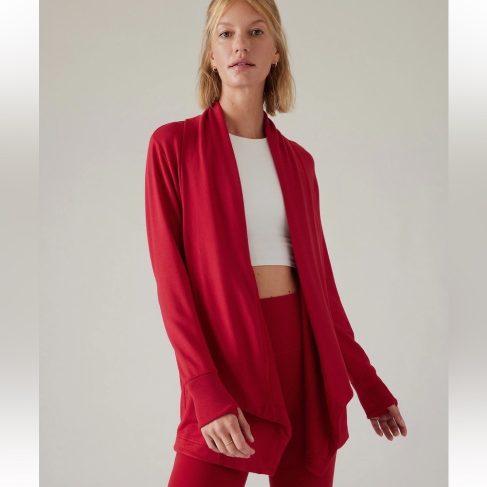 Athleta Pranayama Restore Wrap Cardigan, Clover Berry